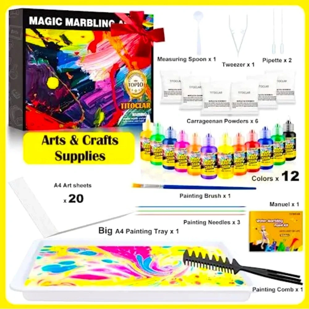 Magic water marbling paint Art tools For Kids NEW